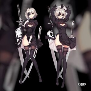 2B anime body pillow featuring lewd poses from NieR: Automata, OTAZOO exclusive dakimakura.