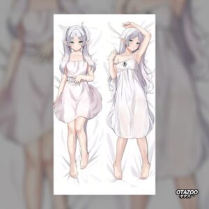Frieren anime dakimakura body pillow featuring silver-haired elf waifu from Sousou no Frieren, OTAZOO edition.