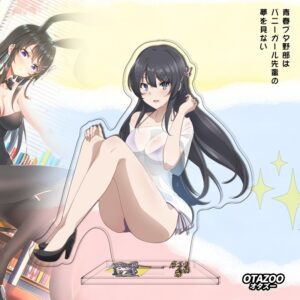 Anime acrylic standee featuring Mai Sakurajima from Seishun Buta Yarou, in sheer sleepwear design.