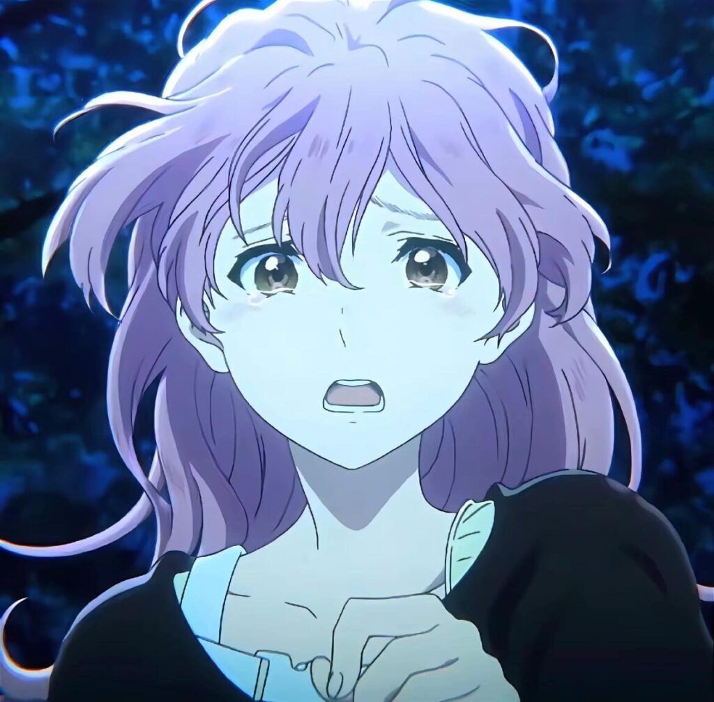Top 10 Anime Waifus for Introverts Who Crave Quiet Affection | Otazoo 5 Shouko Nishimiya with teary eyes in emotional anime moment, best introvert waifu with quiet strength