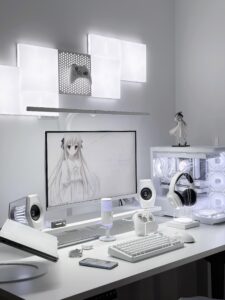 How to Build the Best Anime Gamer PC in 2025 (Even on a Budget) | Otazoo 4 Aesthetic waifu desk setup in pastel tones with RGB glow and anime figures, perfect for a cozy otaku corner