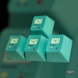 Artisan bmo keycap on soft pink background