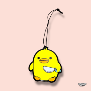 Yellow knife duck funny car air freshener with black string
