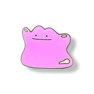 Front view of Ditto pastel enamel pin from Pokemon