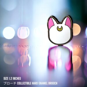 Sailor Moon enamel pin showing Artemis standing with colorful bokeh lights